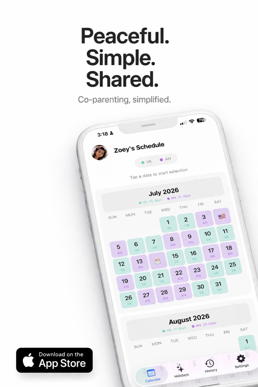 Duet Co-parent Calendar App Store ad visual